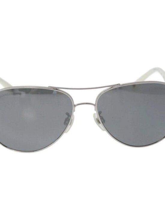 CHANEL Sunglasses metal Silver CC Auth ka2965 main image 14